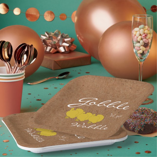 Rustikales Erntedank Party Pappteller (Multi)