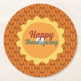 rustikales Erntedank Runder Pappuntersetzer