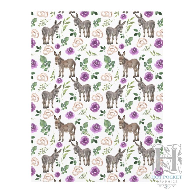 Rustikales Esel-Blumen-Schabpapier in Lila (Von Creator hochgeladen)
