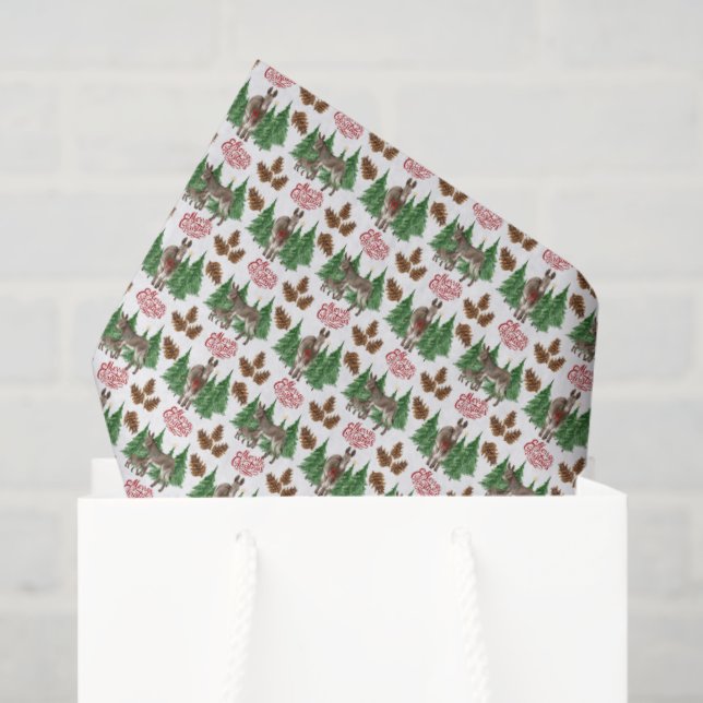 Rustikales Esel Weihnachten Seidenpapier (Geschenk Tasche)