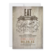 Rustikales Essen Drink und verheiratete Hochzeitse