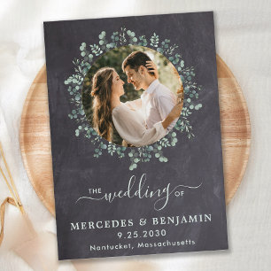 Rustikales Eukalyptus Greenerity Foto QR Code Hoch Einladung