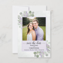 Rustikales Eukalyptus & Lavender Lila Hochzeitsfei Save The Date