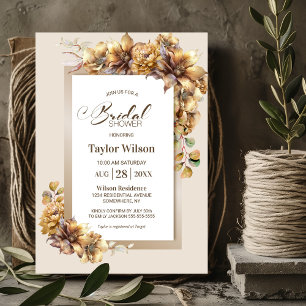 Rustikales Fall Floral Brautparty Einladung