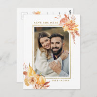 Rustikales Fall Floral Wedding Foto Save the Date