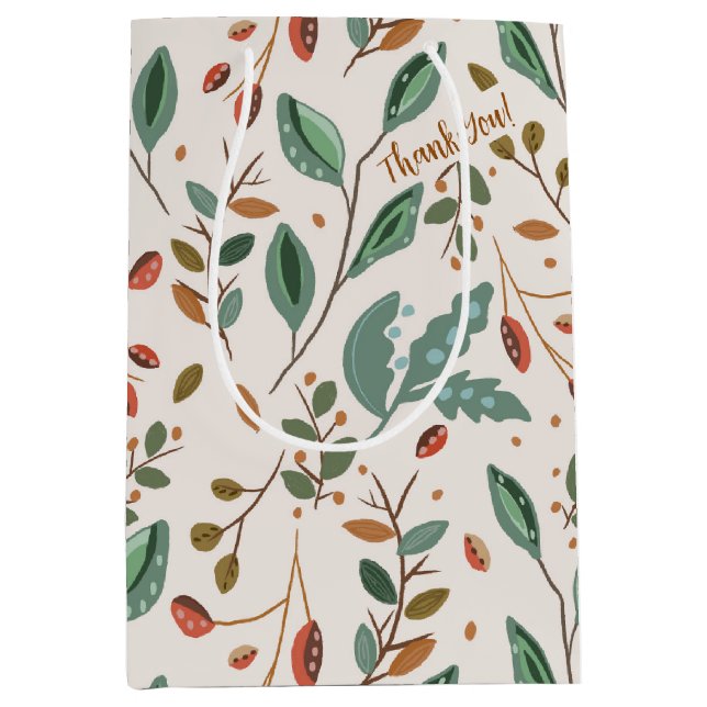 Rustikales Fall Foliage Mittlere Geschenktüte (Vorderseite)