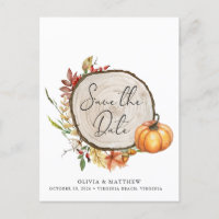 Rustikales Fall Foto Wood Slice Boho Save the Date