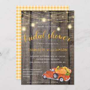 Rustikales Fall Harvest Barnwood Lights Brautparty Einladung