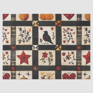 Rustikales Fall Quilt Muster   Bauernhaus Patchwor Seidenpapier