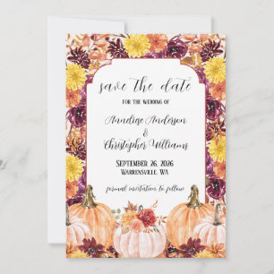 Rustikales Fall Wasserfarbe Foto Save The Date