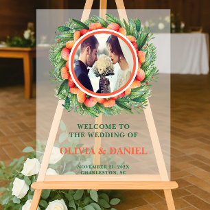 Rustikales Fall Wreath Foto Hochzeit Mattiert Will Acrylschild