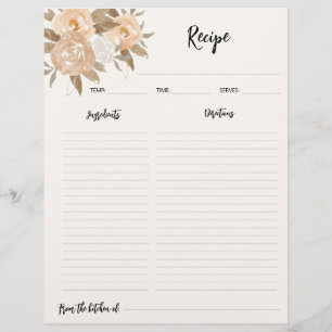 Rustikales Fallen Blumenrezept Papier