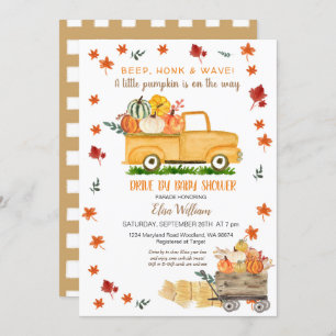 Rustikales Fallwagen-Pumpkin-Laufwerk mit Babydusc Einladung