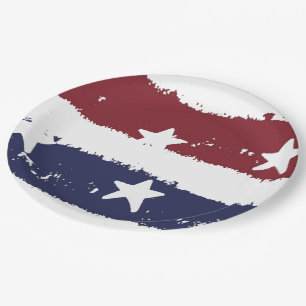 Rustikales Farben-US Flagge-PapierTeller Pappteller