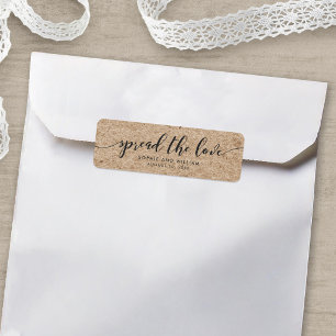 Rustikales Faux-Kraft-Hochzeitslabel "Verbreite di