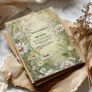 Rustikales Feld der Hochzeit von Daisies Einladung
