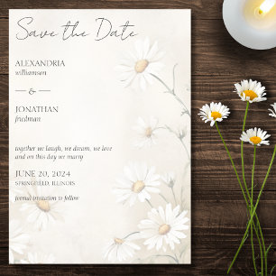 Rustikales Feld der Hochzeit von Daisies Save The Date