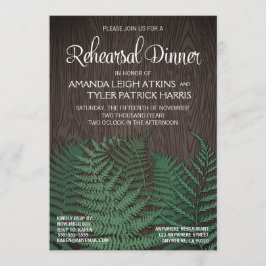 Rustikales Fern Wedding Probe Dinner Einladung