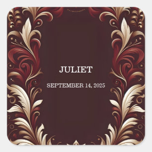 Rustikales Fiesta Rustic Bold Spanisches Brautpart Quadratischer Aufkleber