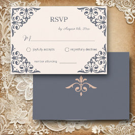 Rustikales Filigree, Hochzeit RSVP Begleitkarte