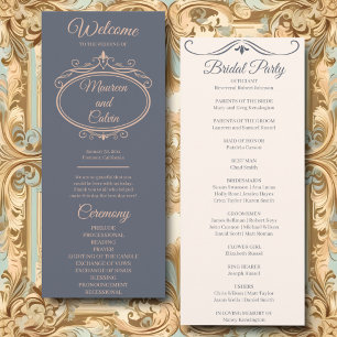 Rustikales Filigree-Hochzeitsprogramm Menükarte