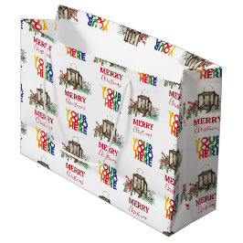 Rustikales Firmenlogo Weihnachten Große Geschenktüte