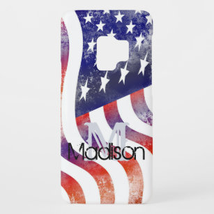 Rustikales Flag USA Monogramm Initialname Case-Mate Samsung Galaxy S9 Hülle