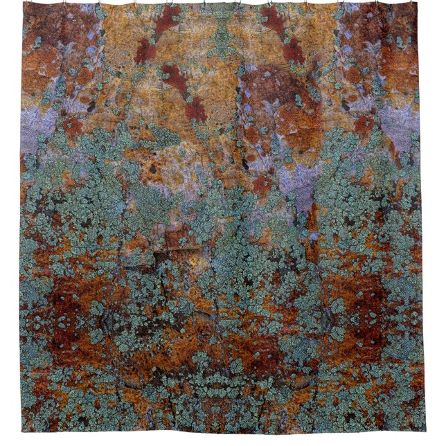 Rustikales Flechten-Moos mit Stein-und Duschvorhang (Vorderseite)