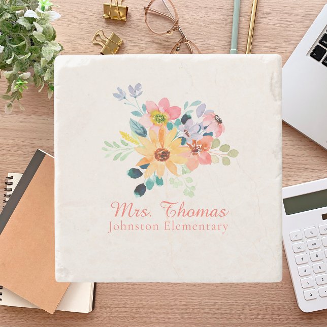 Rustikales Flora-Lehrerempfinden Steinuntersetzer (Von Creator hochgeladen)