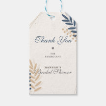 Rustikales Flora Navy Blue Brautparty Vielen Dank