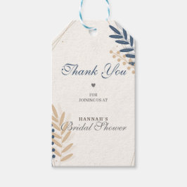 Rustikales Flora Navy Blue Brautparty Vielen Dank Geschenkanhänger