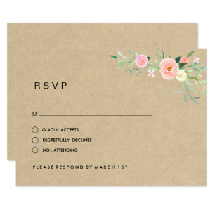 Rustikales Floral Boho Wedding RSVP Karte