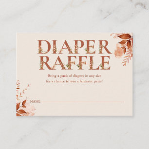 Rustikales Floral Diaper Raffle Fall Babydusche Begleitkarte