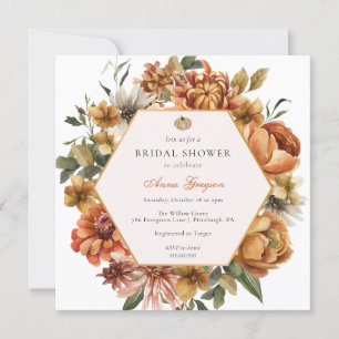 Rustikales Florales Brautparty Herbst Einladung