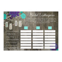Rustikales Florales Brautparty-Scattergories-Spiel