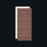 Rustikales florales Elegantes Highlight | Menü Menükarte<br><div class="desc">Die rustikale,  elegante Hochzeitskollektion des Delicate Bloom Paperie mit Blumenbouquets im Herbst und atemberaubenden Herbstfarben. Dieses Hochzeitsmenü wird mit Ihren geplanten Vorspeisen,  Hauptspeisen und Desserts individuell zusammengestellt. Diese Version enthält unsere wichtigsten Konstruktionselemente,  invertiert für zusätzlichen Kontrast.</div>