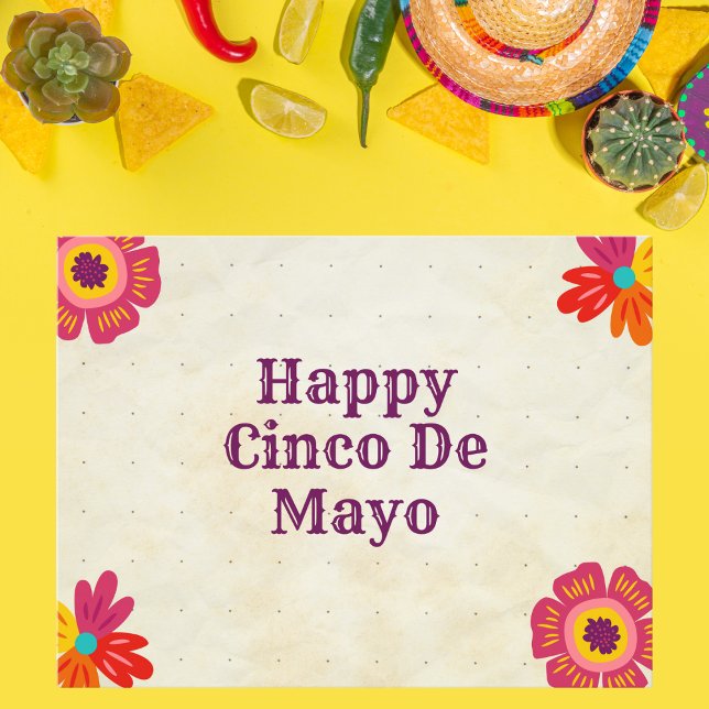 Rustikales florales Happy Cinco de Mayo Postkarte (Von Creator hochgeladen)