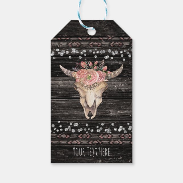 Rustikales, florales Party Geschenkanhänger (Vorderseite)