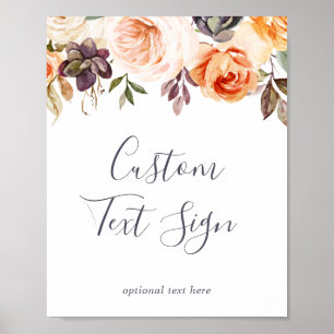 Rustikales florales Textzeichen Poster