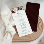 Rustikales, florales und botanisches Foliage-Dinne Menükarte<br><div class="desc">Diese rustikale,  blumengeschmückte und botanische Dinner-Karte ist ideal für eine moderne Hochzeit. Das Design besticht durch wunderschöne und farbenfrohe handgezeichnet Blume und Blätter,  die elegant in attraktive Bouquets untergebracht sind.


Diese Speisekarte kann für Hochzeiten,  Proben,  Brautpartys oder andere Veranstaltungen verwendet werden.</div>