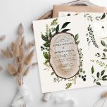 Rustikales Foliage Bauernhaus Elegante Botanische  Einladung<br><div class="desc">Rustikale Hochzeitsholzscheibe einladen. Mit schönen Aquarelldetails. Diese moderne Hochzeitsfeier lädt zum Set des Stils für Ihren großen Tag ein.</div>