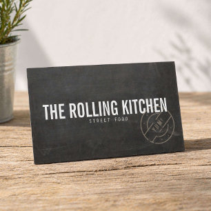 Rustikales Food Truck-Kreidetafel Visitenkarte