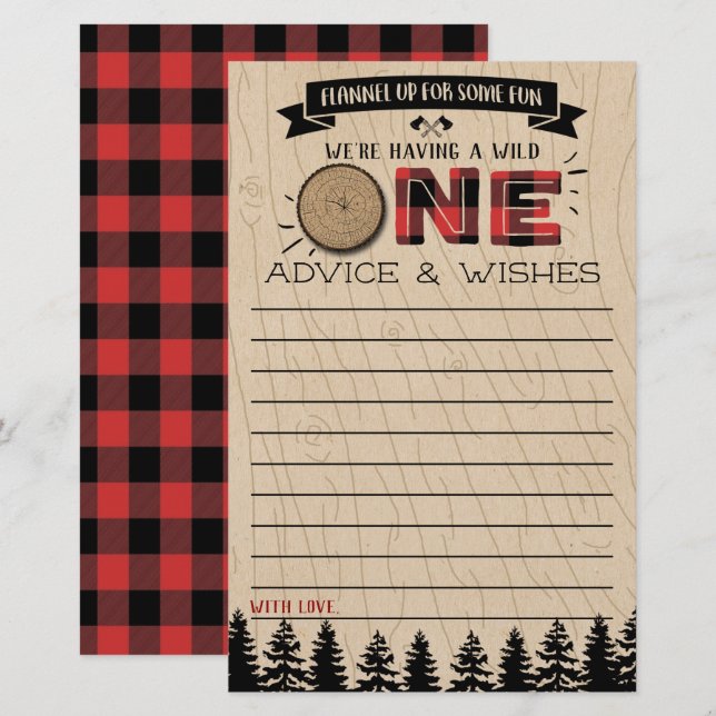 Rustikales Forest Buffalo Kariert Wild One Baby Ad (Vorne/Hinten)