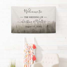 Rustikales Forest Misty Landscape Wedding Party Ba Banner