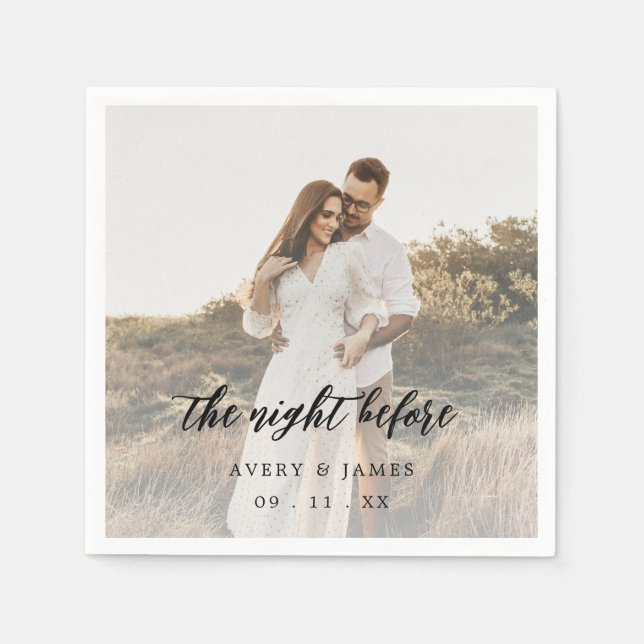 Rustikales Foto Abends vor der Probe Serviette (Vorderseite)