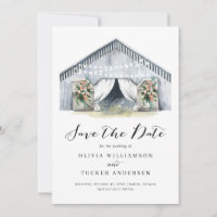 Rustikales Foto auf dem Bauernhof Save the Date