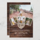 Rustikales FOTO aus Holz mit Gravur SAVE THE DATE Einladung (Vorne/Hinten)