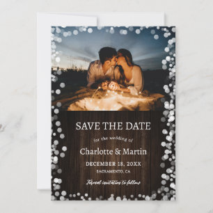 Rustikales Foto aus Stallholz Save The Date