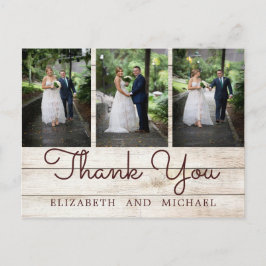 Rustikales Foto Chic Moderne Hochzeit Danke Postkarte