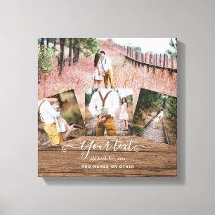 Rustikales FOTO-COLLAGE-Geschenk Benutzerdefiniert Leinwanddruck